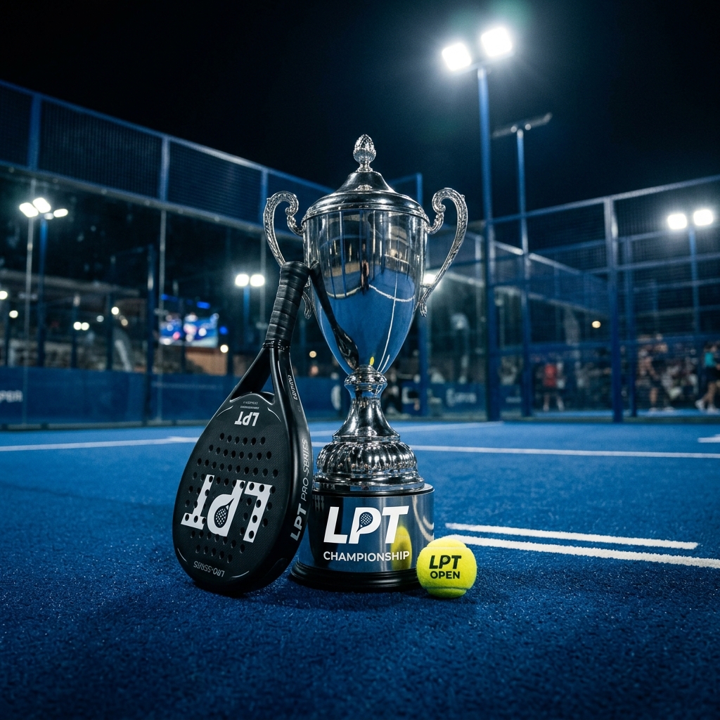 Professional padel trophy and gear